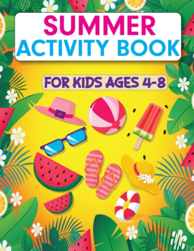 Buy Summer Activity Book For Kids Age 4-8: A Big Summer Dot To Dot ...