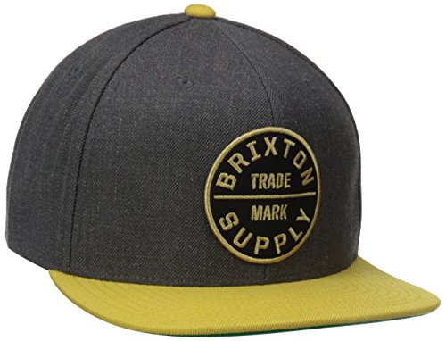 Brixton Men's Oath III Snap Back Hat, Charcoal/Gold, One Size