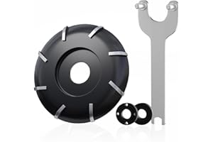 CSOOM Upgraded 8 Teeth Wood Turbo Carving Disc Set, Wood Grinding Wheel with a Spanner and Two Spacers, Universal for Most Angle Grinders