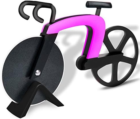 Bicycle Shape Pizza Cutter / Slicer - YONSON Stainless Steel Bike Pizza Cutter Wheels - Kitchen &amp; Dinning Cutter Tool / Gift - Rose Red