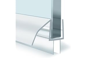 Aviora Frameless Shower Door Bottom Seal with Drip Rail – 3/8”(10mm) Glass Shower Door Seal Strip – Glass Shower Door Sweep – Ultra Clear Polycarbonate, Non-Yellowing, Stop Leaks - (36" Long,1 Pack)