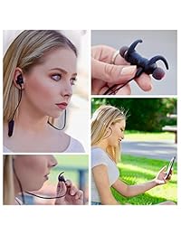 Auriculares con Bluetooth (4.1) Ula deportivos, audífonos auriculares con Bluetooth inalámbricos imantados (diseño imantado y a prueba de sudor, micrófono con cancelación de ruido, calce seguro para deportes, corridas, gimnasio), Negro