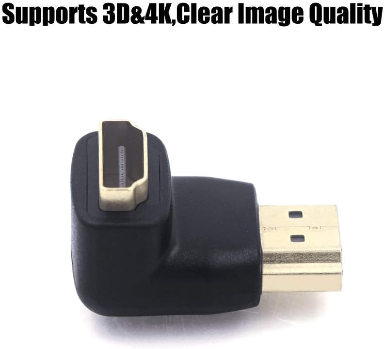 VCE 2-Pack HDMI 90 Degree Male to Female Right Angle Adapter 3D&4K Supported: Computers & Accessories