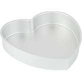 Restaurantware-Met Lux 10 x 10 x 2 Inch Straight-Sided Baking Tins, 12 Heart Shaped Cake Pans - Oven-Ready, Freezable, Anodized Aluminum Heart Baking Pans, Greaseproof, For Valentine&rsquo;s Day Cakes