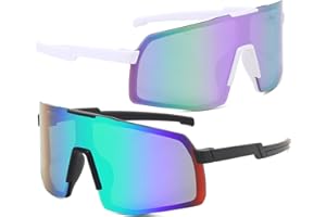 swanoble 2 Pairs UV400 Kids Sports Sunglasses for Boys Girls Cycling Baseball Golf Youth Softball Sunglasses Age 3-12