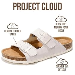 Project Cloud Genuine Leather Flat Sandals Women