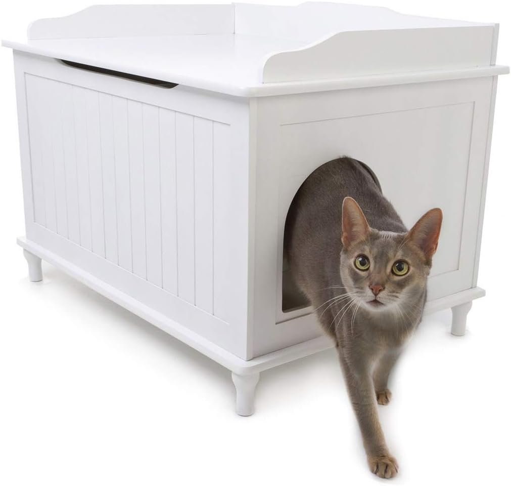 Designer Catbox Litter Box Enclosure in White Ava Pet