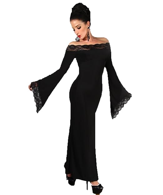 amazon vestito nero lungo