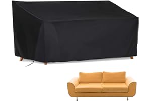 Guisong Patio Sofa Covers, Outdoor Furniture Cover Waterproof 3-Seater Sofa Cover Fits Patio Sofa/Bench 64"W x 26"Dx35"H