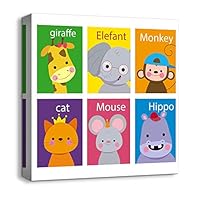 Canvas Wall Art Cartoon Picture Canvas Prints Home Artwork Decoration for Kids Bedroom Bathroom - 12x12 inches