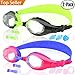 COOLOO Kids swim Goggles, 2 Pack Swimming Goggles for Kids Age 3-12 Boys Girls