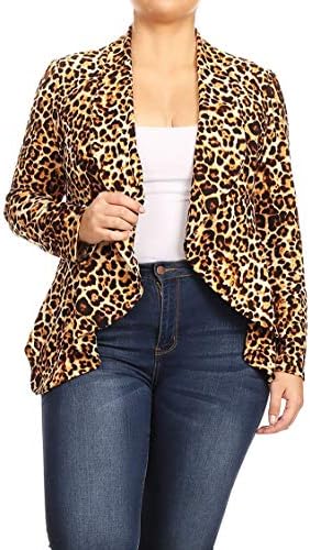 Women's Womens Lightweight Classic Draped Open Front Blazer with Plus Size
