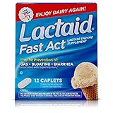 Lactaid Fast Act Lactose Intolerance Relief Caplets with Lactase Enzyme, 12 Travel Packs of 1-ct. (Packaging May Vary)