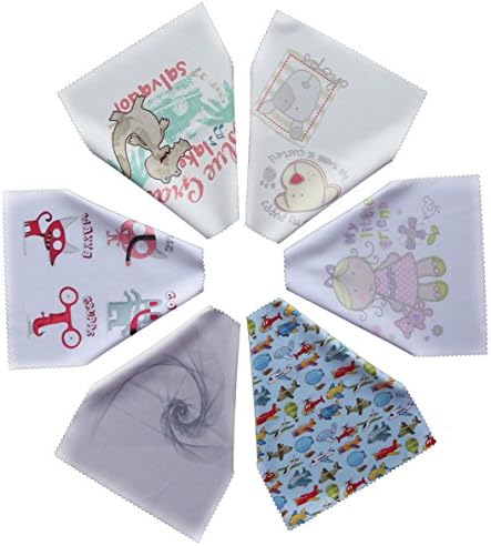 Microfiber Cleaning Cloths by Toyo World-6 Pieces, Different Printed Patterns-Ideal for Cleaning Glasses, Sunglasses, Camera Lenses, iPad, Phones,and Other Delicate Surfaces