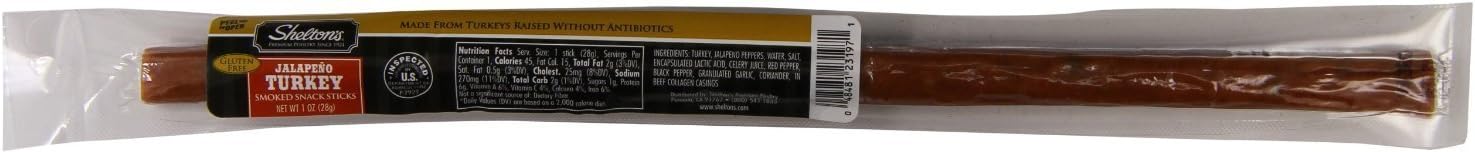 SHELTONS POULTRY TURKEY STIX JALAPENO, 1 OZ