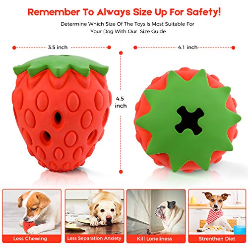 Growom Strawberry Dog Chew Toys for Aggressive Chewer Fun to Chew