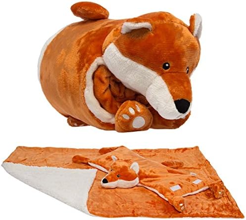 Snuggle Me Sherpa Large Soft Baby Blanket &amp; Plush Pillow Stuffed Animals For Girls, Boys, Baby, Sleeper Toys