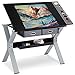 Tangkula Drafting Table Art & Craft Drawing Desk Art Hobby Folding Adjustable w/Stool and Drawers Craft Station (Black with 2 Drawers)