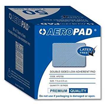 Aeropad Double-Sided Low Adherent Pad 7.5cm x 5cm (50 per Box) - Premium Quality & Latex Free
