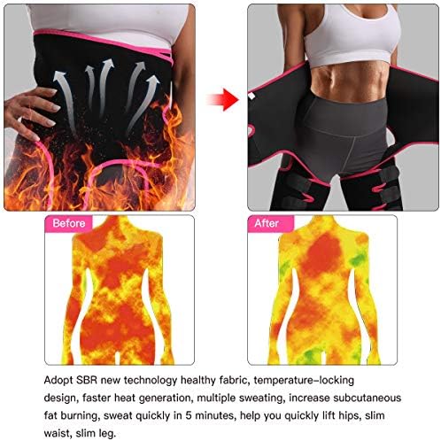 MEILYLA Waist Trainer 3-in-1 Thigh Trimmer for Women High Waist Body Shaper Sliming Support Belt Weight Butt Lifter for Sport Fitness Training Exercise 2 516mKGZz2zL. AC