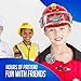 WolVol Firefighter Hat with Lights and Sirens - Well-Made Plastic Costume Hat with Badge & Extinguisher - Aids Kinesthetic Learning & Development for Boys & Girls