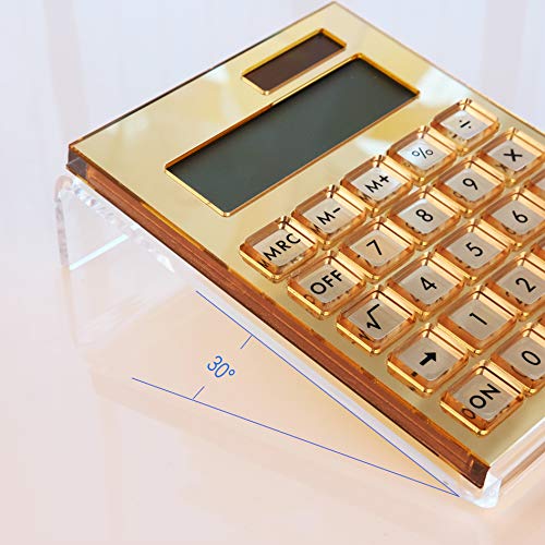 EXPUTRAN Acrylic Calculator with Stand, Battery and Solar Hybrid