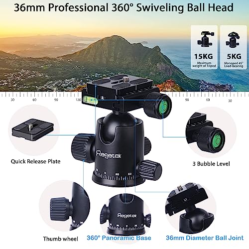 Tripod for Camera, Regetek 75" Camera Tripod Stand, 75 inches DSLR