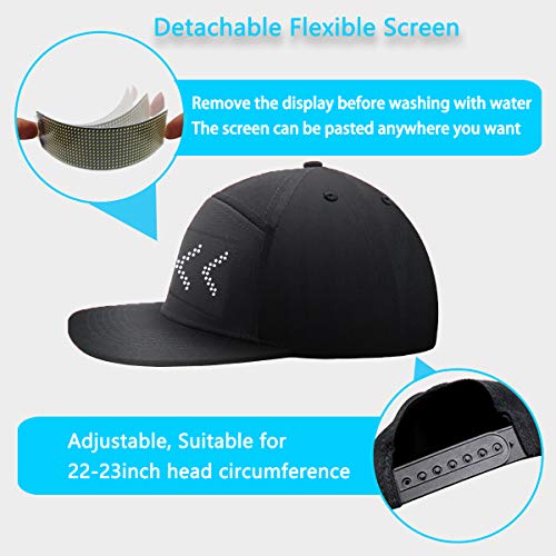 shunpad LED Cool Hats for Men Baseball Halloween Birthday New Year\'s Christmas Party Supplies Hat Black, Large