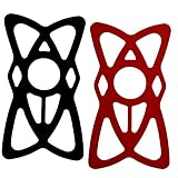 Tackform Replacement Safety Slings [2 Pack] for Freedom Universal Bike/Motorcycle Phone Mount [Black/RED] Silicone Bands Holds iPhone SE, iPhone 6/6s, iPhone 6 Plus / 6s Plus and Other Smartphones