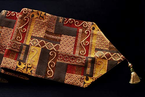 Artbisons Table Runner Handmade Golden Table Runner (84x13, Gold Illusion)