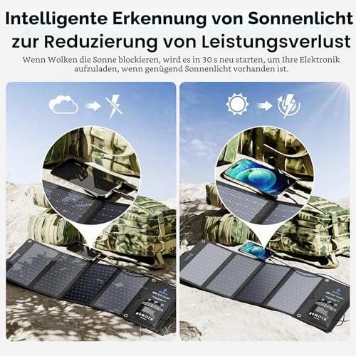 BigBlue 28W Portable Solar Charger with 3 USB Port (4.8A Total), Waterproof Solar Panel, Foldable, Ideal for Outdoor Activities, for Recharging USB Devices -iPhone Android GoPro