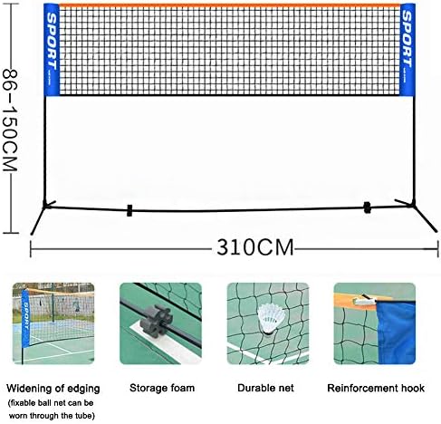 バドミントンネット ポータブルバドミントンネット調節可能な高さビーチテニスバレーボールネット キャリングバッグ付き 競技トレーニング用 公園または裏庭でのプレー用 B0876xr2vc 4 000円 大人気 New Arrival 最安値挑戦 年中無休 高品質 通販