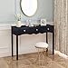Giantex Console Table for Entryway with Storage 3-Drawers Hall Table Desk for Living Room, Bedroom,Entryway Multifunctional Usage Accent Side Sofa Table (Black)