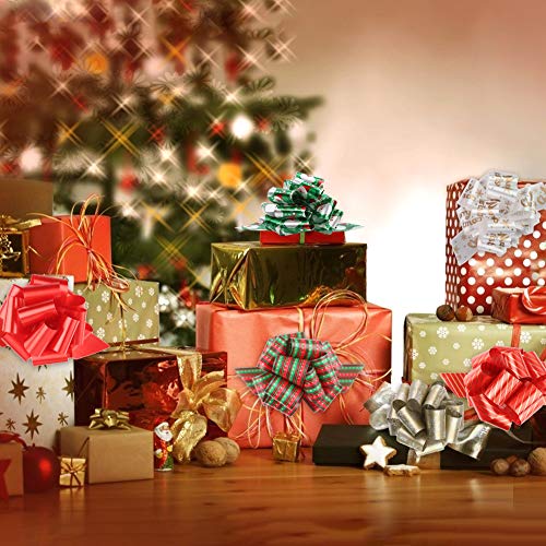 3 otters Christmas Bows, 24PCS Christmas Pull Bows 6.2inch Gift Ribbon Pull Bows, Wrapping Accessory for Xmas Present