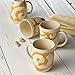 Rachael Ray Dinnerware Gold Scroll 4-Piece Mug Set, Almond Cream