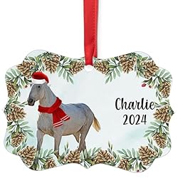Roan Percheron Horse Christmas Ornament 2024