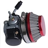 49cc 50cc 80cc 2 stroke Bicycle Bike Motorized Racing Carb Red Carburetor Air Filter kit (Red)