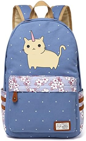 Kid's Girls Floral Animal Cartoon School Backpack Cute Unicorn Cat Travel Shoulder Bag (9)