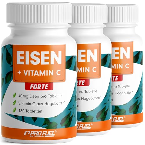 Eisentabletten hochdosiert 540x mit 40 mg Eisen + Vitamin C (40 mg) aus Hagebutten - EISEN + Vitamin C INTENSE mit hochwertigem Eisenbisglycinat - lab