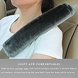 Soft Faux Sheepskin Seat Belt Shoulder Pad for a More Comfortable Driving, Compatible with Adults Youth Kids - Car, Truck, SU