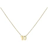 LOXUAKAM Number Necklace for Women Dainty 18K Gold Plated Pendant Necklace Charm Birth Month Personalized Jewelry Birthday Gift