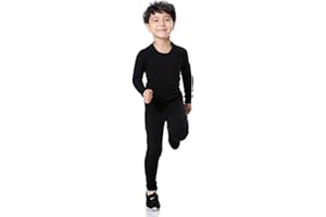 LANBAOSI Boys & Girls Long Sleeve Compression Shirts and Pant 2 Pcs Set