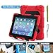ipad mini Case,Aceguarder Apple Ipad Mini 1&2&3 Case Waterproof Rainproof Shockproof Kids Proof Case for Ipad Mini 2 Mini 1&2(gifts Outdoor Carabiner + Whistle + Handwritten Touch Pen) (RED-BLACK)