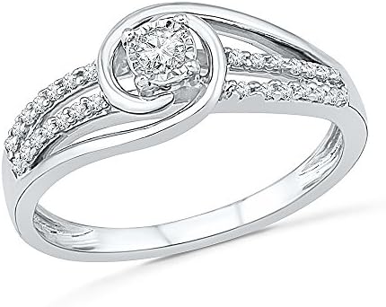 Classy Promise Ring For Her with 10K White Gold And Dazzling Diamonds (0.17 CTTW)