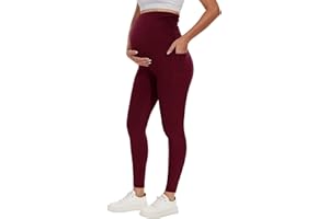 UBCUTE Women's Maternity Leggings Over The Belly-High Waisted Pregancy Yoga Pants Workout Active with Pockets