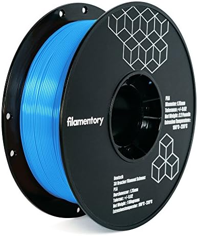 Filamentory Blue PLA 1.75 3D Printer Filament, Dimensional Accuracy +/- 0.02 mm, 1 kg Spool, 1.75 mm - 2.2 LBS BLUE PLA