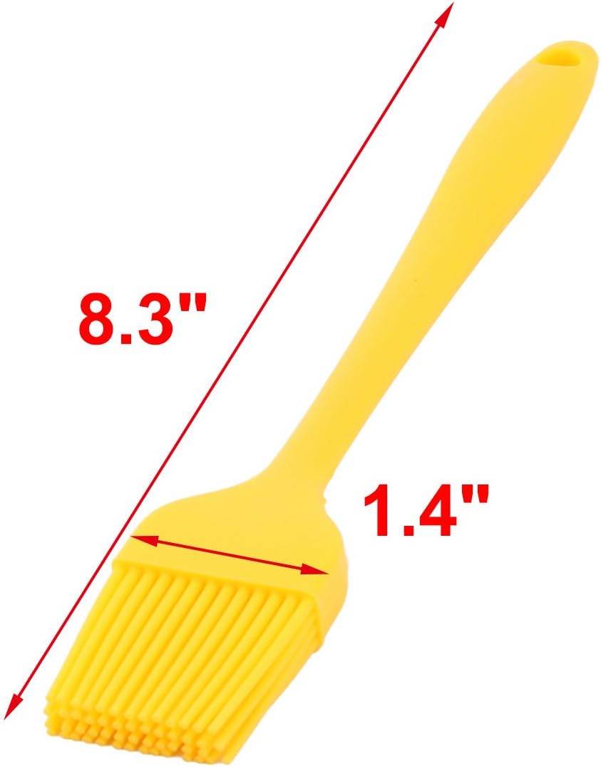 Sourcingmap Silicone Home Kitchen Cookie Cake Baking Tool Cream Oil Pastry Brush 2pcs Yellow - Image 3