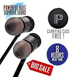 Bluetooth Headphones Sports Wireless Earbuds Stereo Sound Powerful Bass in-Ear V4.1 Magnetic Earphone with Built-in Mic Fast Pairing Sweatproof 8 Hours Music Hard Protective Carrying Case Free !
