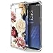 KIOMY Clear Case for Samsung Galaxy S8+ / S8 Plus, Shockproof Bumper Protective Cell Phone Back Cover with Airbags Corners, TPU Silicone Cute Case with Red Flower Floral Design