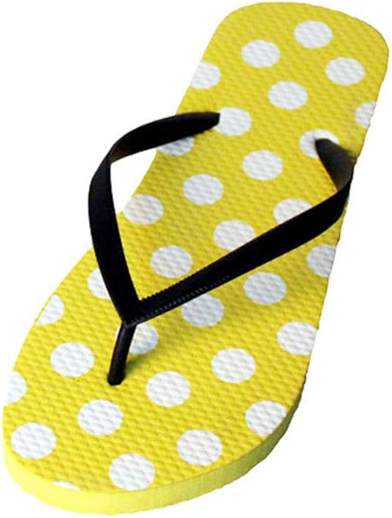 yellow dot flip flops